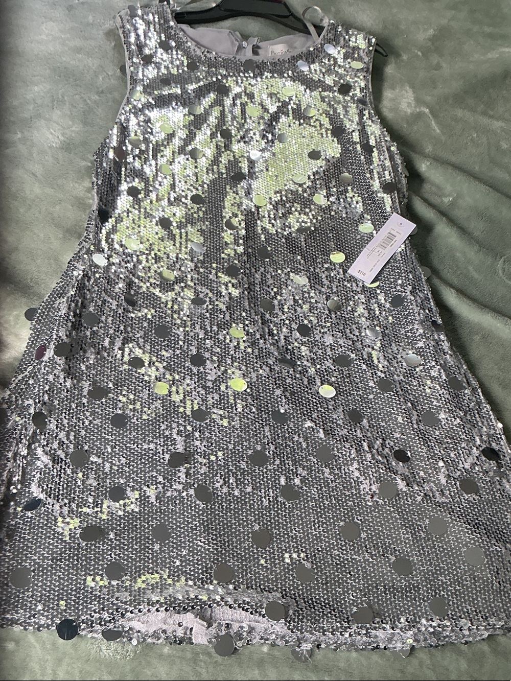 Premier Amour Silver Sequin Disco Dress
